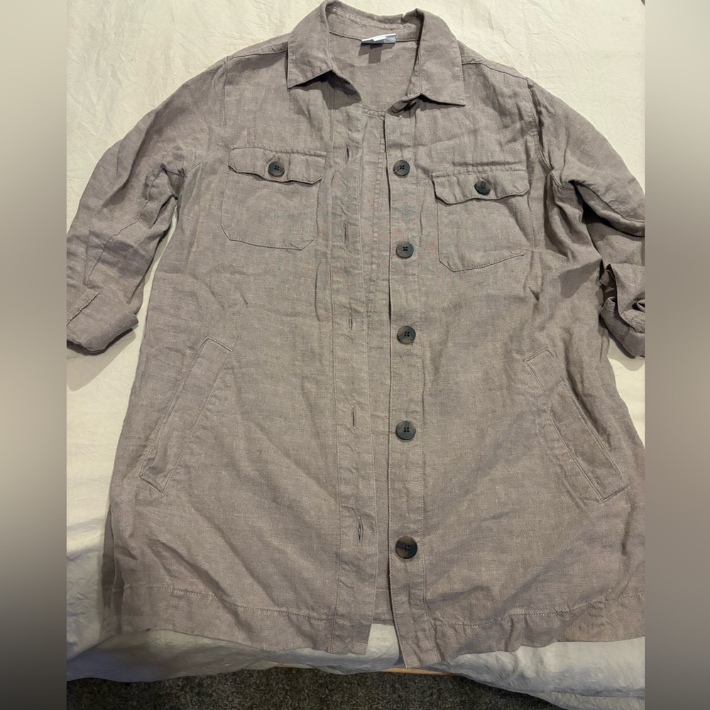 Tan J Jill linen top, long